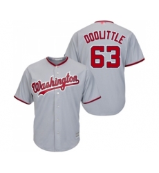 Youth Washington Nationals #63 Sean Doolittle Replica Grey Road Cool Base Baseball Jersey