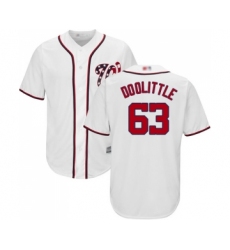 Youth Washington Nationals #63 Sean Doolittle Replica White Home Cool Base Baseball Jersey