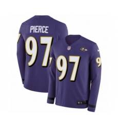 Men's Nike Baltimore Ravens #97 Michael Pierce Limited Purple Therma Long Sleeve NFL Jersey