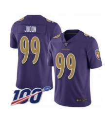 Men's Baltimore Ravens #99 Matt Judon Limited Purple Rush Vapor Untouchable 100th Season Football Jersey