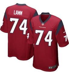 Men's Nike Houston Texans #74 Kendall Lamm Game Red Alternate NFL Jersey