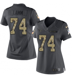 Women's Nike Houston Texans #74 Kendall Lamm Limited Black 2016 Salute to Service NFL Jersey