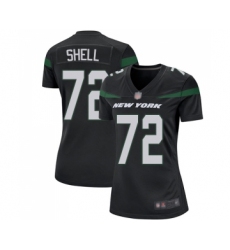Women's New York Jets #72 Brandon Shell Game Black Alternate Football Jersey