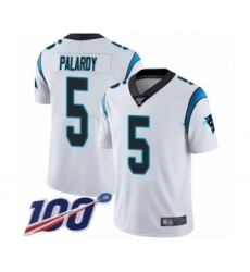 Men's Carolina Panthers #5 Michael Palardy White Vapor Untouchable Limited Player 100th Season Football Jersey