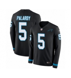 Youth Nike Carolina Panthers #5 Michael Palardy Limited Black Therma Long Sleeve NFL Jersey