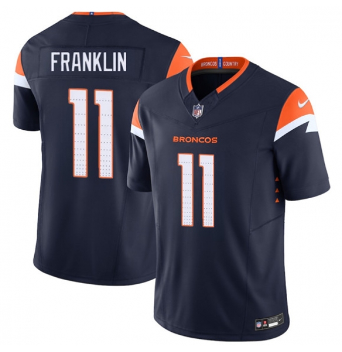 Men's Denver Broncos #11 Troy Franklin Navy F.U.S.E. Vapor Limited Football Stitched Jersey