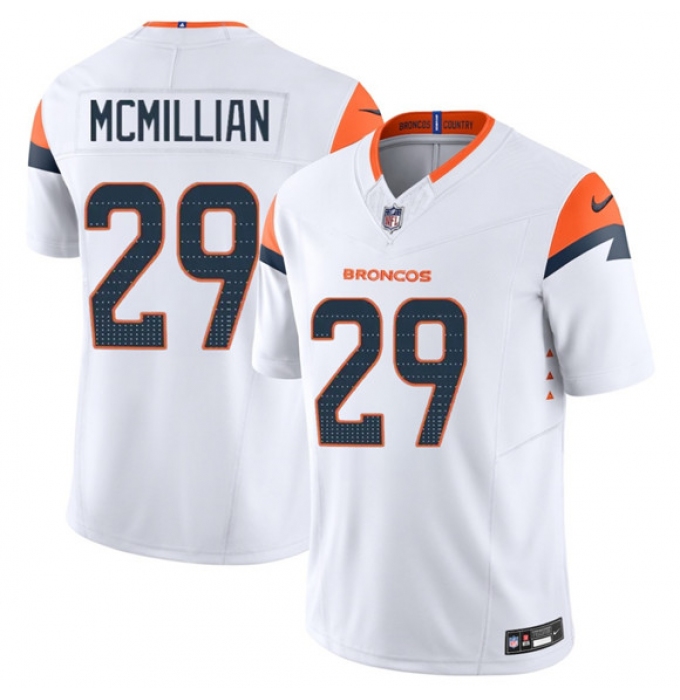 Men's Denver Broncos #29 Ja'Quan McMillan White 2025 F.U.S.E. Vapor Limited Football Stitched Jersey