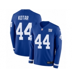 Youth Nike New York Giants #44 Doug Kotar Limited Royal Blue Therma Long Sleeve NFL Jersey