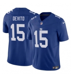 Men's New York Giants #15 Tommy DeVito Blue 2023 F.U.S.E. Vapor Untouchable Limited Football Stitched Jersey