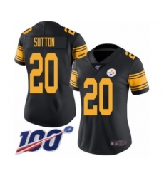 Women's Pittsburgh Steelers #20 Cameron Sutton Limited Black Rush Vapor Untouchable 100th Season Football Jersey