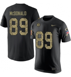 Nike Pittsburgh Steelers #89 Vance McDonald Black Camo Salute to Service T-Shirt