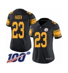 Women's Pittsburgh Steelers #23 Joe Haden Limited Black Rush Vapor Untouchable 100th Season Football Jersey
