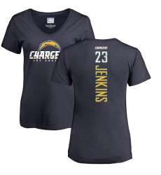 NFL Women's Nike Los Angeles Chargers #23 Rayshawn Jenkins Navy Blue Backer T-Shirt