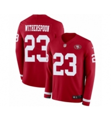 Men's Nike San Francisco 49ers #23 Ahkello Witherspoon Limited Red Therma Long Sleeve NFL Jersey
