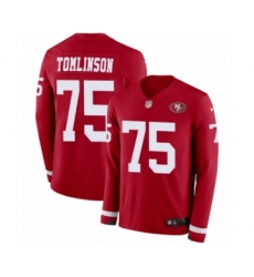 Youth Nike San Francisco 49ers #75 Laken Tomlinson Limited Red Therma Long Sleeve NFL Jersey