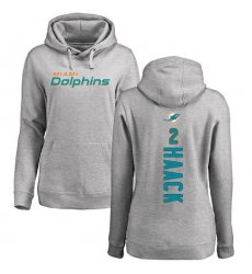 NFL Women's Nike Miami Dolphins #2 Matt Haack Ash Backer Pullover Hoodie