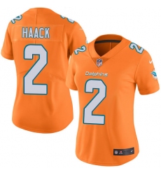 Women's Nike Miami Dolphins #2 Matt Haack Limited Orange Rush Vapor Untouchable NFL Jersey