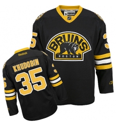 Youth Reebok Boston Bruins #35 Anton Khudobin Premier Black Third NHL Jersey