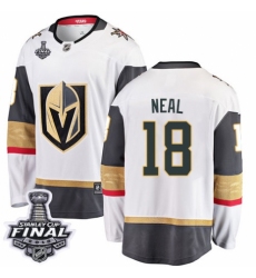 Men's Vegas Golden Knights #18 James Neal Authentic White Away Fanatics Branded Breakaway 2018 Stanley Cup Final NHL Jersey