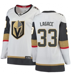 Women's Vegas Golden Knights #33 Maxime Lagace Authentic White Away Fanatics Branded Breakaway NHL Jersey