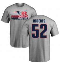 Nike New England Patriots #52 Elandon Roberts Heather Gray 2017 AFC Champions V-Neck T-Shirt