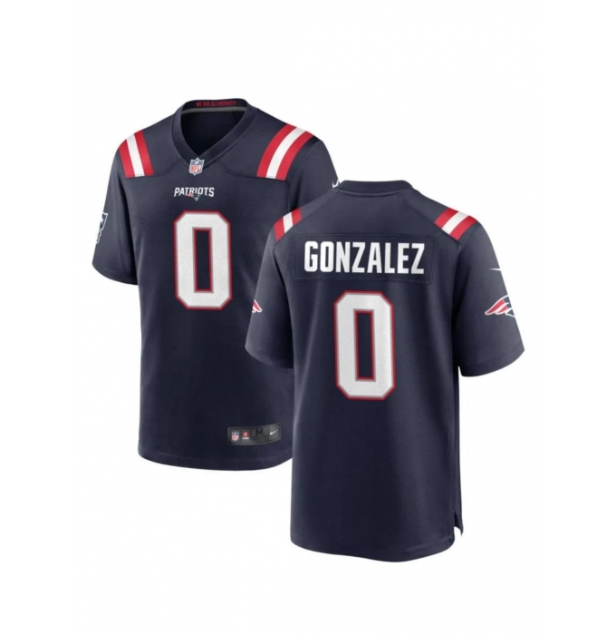 Men's Nike New England Patriots #0 Christian Gonzalez Navy 2023 F.U.S.E. Vapor Limited Football Stitched Jersey