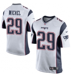 Men's Nike New England Patriots #29 Sony Michel Game White NFL Jersey