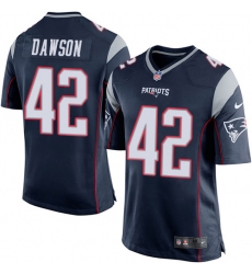 Men's Nike New England Patriots #42 Duke Dawson Game Navy Blue Team Color NFL Jersey