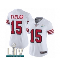 Women's San Francisco 49ers #15 Trent Taylor Limited White Rush Vapor Untouchable Super Bowl LIV Bound Football Jersey