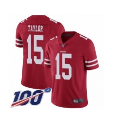 Youth San Francisco 49ers #15 Trent Taylor Red Team Color Vapor Untouchable Limited Player 100th Season Football Jersey