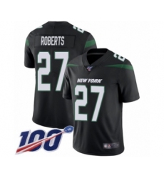 Men's New York Jets #27 Darryl Roberts Black Alternate Vapor Untouchable Limited Player 100th Season Football Jersey