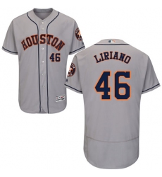 Men's Majestic Houston Astros #46 Francisco Liriano Grey Flexbase Authentic Collection MLB Jersey