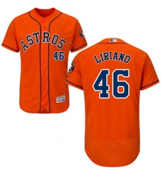 Men's Majestic Houston Astros #46 Francisco Liriano Orange Flexbase Authentic Collection MLB Jersey