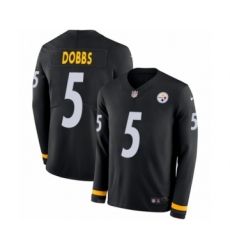 Youth Nike Pittsburgh Steelers #5 Joshua Dobbs Limited Black Therma Long Sleeve NFL Jersey