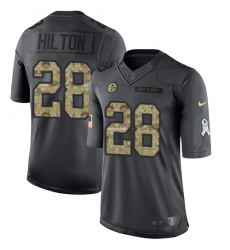 Youth Nike Pittsburgh Steelers #28 Mike Hilton Limited Black 2016 Salute to Service NFL Jersey