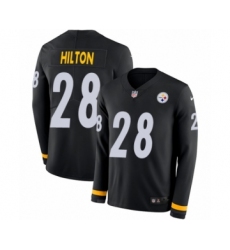 Youth Nike Pittsburgh Steelers #28 Mike Hilton Limited Black Therma Long Sleeve NFL Jersey