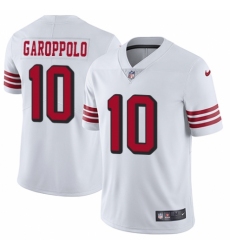Men's Nike San Francisco 49ers #10 Jimmy Garoppolo Elite White Rush Vapor Untouchable NFL Jersey