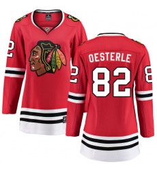 Women's Chicago Blackhawks #82 Jordan Oesterle Fanatics Branded Red Home Breakaway NHL Jersey