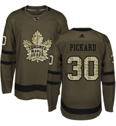 Youth Adidas Toronto Maple Leafs #30 Calvin Pickard Authentic Green Salute to Service NHL Jersey