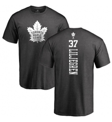 NHL Adidas Toronto Maple Leafs #37 Timothy Liljegren Charcoal One Color Backer T-Shirt