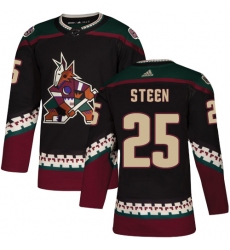 Youth Adidas Arizona Coyotes #25 Thomas Steen Premier Black Alternate NHL Jersey