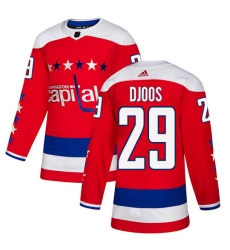 Youth Adidas Washington Capitals #29 Christian Djoos Authentic Red Alternate NHL Jersey