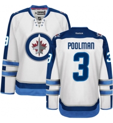 Women's Reebok Winnipeg Jets #3 Tucker Poolman Authentic White Away NHL Jersey