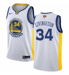 Men's Nike Golden State Warriors #34 Shaun Livingston Authentic White Home 2018 NBA Finals Bound NBA Jersey - Association Edition