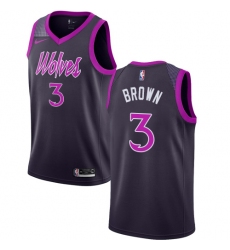 Youth Nike Minnesota Timberwolves #3 Anthony Brown Swingman Purple NBA Jersey - City Edition