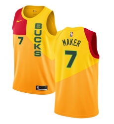 Youth Nike Milwaukee Bucks #7 Thon Maker Swingman Yellow NBA Jersey - City Edition
