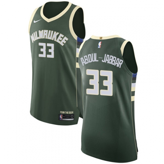 Youth Nike Milwaukee Bucks #33 Kareem Abdul-Jabbar Authentic Green Road ...