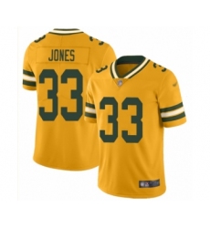 Men's Green Bay Packers #33 Aaron Jones Limited Gold Inverted Legend Football Jersey