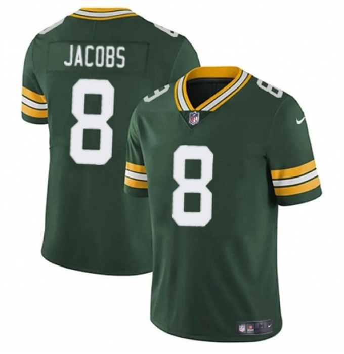 Men's Green Bay Packers #8 Josh Jacobs Green Vapor Limited Football Stitched Jersey