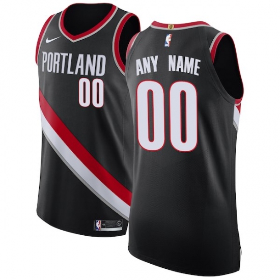 Men's Portland Trail Blazers Nike Black Authentic Custom Jersey - Icon ...